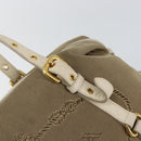 PRADA Tote Bag Canvas Brown Gold Auth 156181-14
