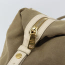 PRADA Tote Bag Canvas Brown Gold Auth 156181-16