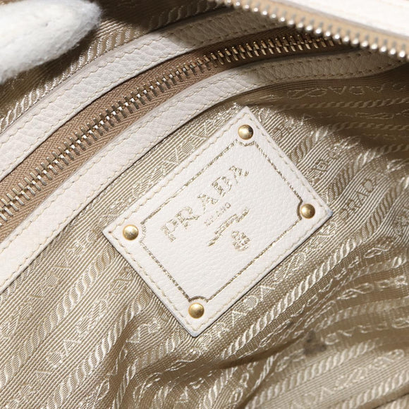 PRADA Tote Bag Canvas Brown Gold Auth 156181