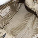PRADA Tote Bag Canvas Brown Gold Auth 156181-18