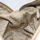 PRADA Tote Bag Canvas Brown Gold Auth 156181-20