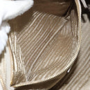 PRADA Tote Bag Canvas Brown Gold Auth 156181-22