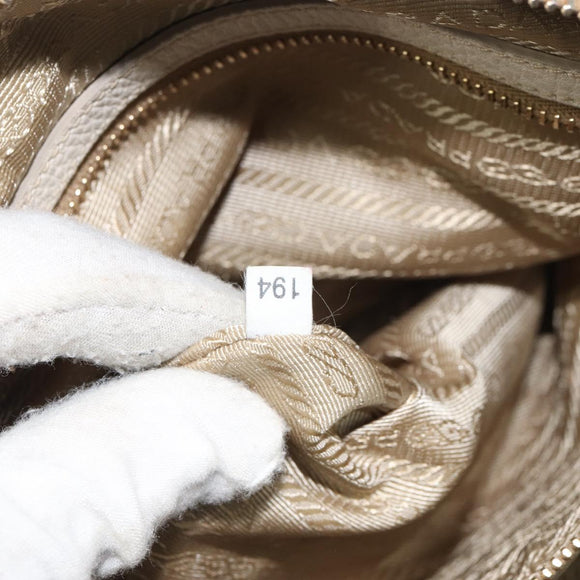 PRADA Tote Bag Canvas Brown Gold Auth 156181