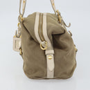 PRADA Tote Bag Canvas Brown Gold Auth 156181-4
