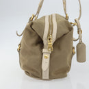 PRADA Tote Bag Canvas Brown Gold Auth 156181-5