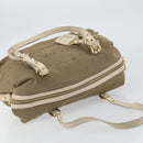 PRADA Tote Bag Canvas Brown Gold Auth 156181-6