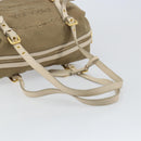 PRADA Tote Bag Canvas Brown Gold Auth 156181-7