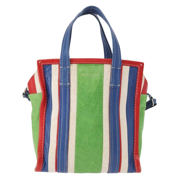 BALENCIAGA Bazaar Shopper XS Bag Leather 2way Multicolor 452458 Auth 156182