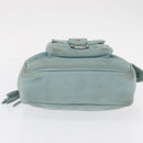 LOEWE Anagram Hand Bag Suede Turquoise Blue Silver Auth 156184-6