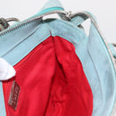 LOEWE Anagram Hand Bag Suede Turquoise Blue Silver Auth 156184-20