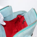 LOEWE Anagram Hand Bag Suede Turquoise Blue Silver Auth 156184-21