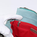 LOEWE Anagram Hand Bag Suede Turquoise Blue Silver Auth 156184-22