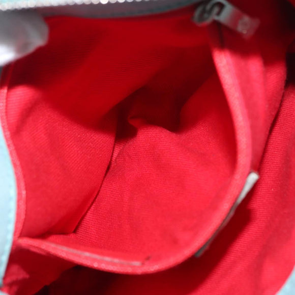 LOEWE Anagram Hand Bag Suede Turquoise Blue Silver Auth 156184