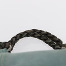 LOEWE Anagram Hand Bag Suede Turquoise Blue Silver Auth 156184-9