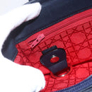 Christian Dior Hand Bag Leather 2way Navy Silver Auth 156185V-17