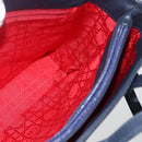Christian Dior Hand Bag Leather 2way Navy Silver Auth 156185V-19