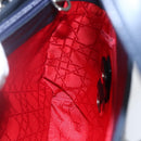 Christian Dior Hand Bag Leather 2way Navy Silver Auth 156185V-20