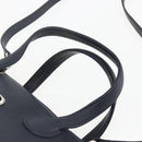 Christian Dior Hand Bag Leather 2way Navy Silver Auth 156185V-8