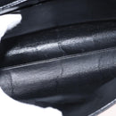 CHANEL Choco Bar Chain Shoulder Bag Lamb Skin Black Gold CC Auth 156186-11