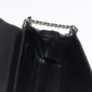CHANEL Choco Bar Chain Shoulder Bag Lamb Skin Black Gold CC Auth 156186-19