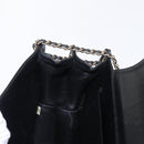 CHANEL Choco Bar Chain Shoulder Bag Lamb Skin Black Gold CC Auth 156186-20