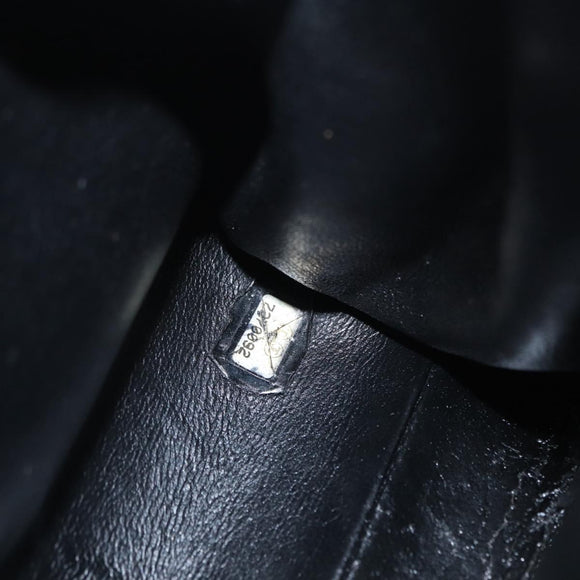 CHANEL Choco Bar Chain Shoulder Bag Lamb Skin Black Gold CC Auth 156186