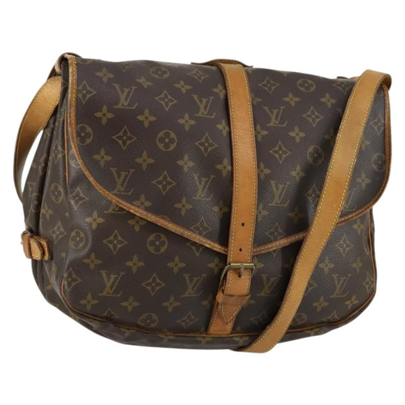 LOUIS VUITTON Monogram Saumur 35 Shoulder Bag M42254 LV Auth 156195