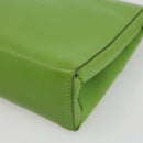 CELINE Circle Shoulder Bag Leather Gold Light green Auth 156219V-15