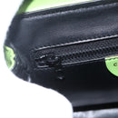 CELINE Circle Shoulder Bag Leather Gold Light green Auth 156219V-18