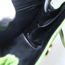 CELINE Circle Shoulder Bag Leather Gold Light green Auth 156219V-19