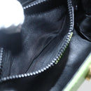 CELINE Circle Shoulder Bag Leather Gold Light green Auth 156219V-21