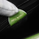 CELINE Circle Shoulder Bag Leather Gold Light green Auth 156219V-11