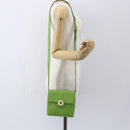 CELINE Circle Shoulder Bag Leather Gold Light green Auth 156219V-22