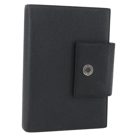BVLGARI Day Planner Cover Leather Black Auth 156220