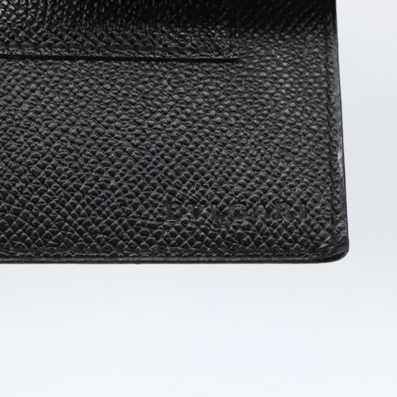 BVLGARI Day Planner Cover Leather Black Auth 156220