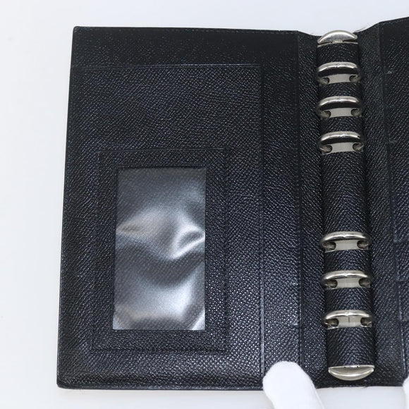 BVLGARI Day Planner Cover Leather Black Auth 156220