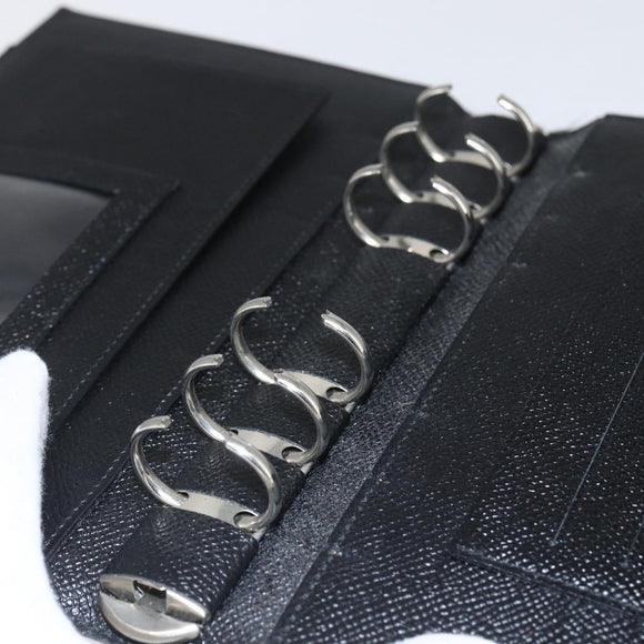 BVLGARI Day Planner Cover Leather Black Auth 156220
