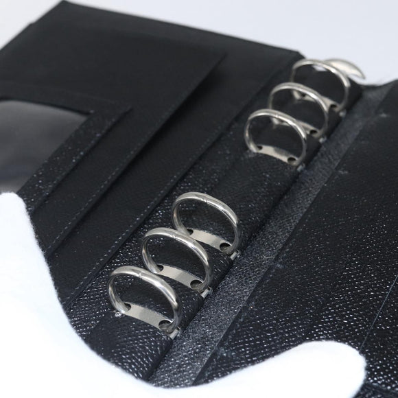 BVLGARI Day Planner Cover Leather Black Auth 156220