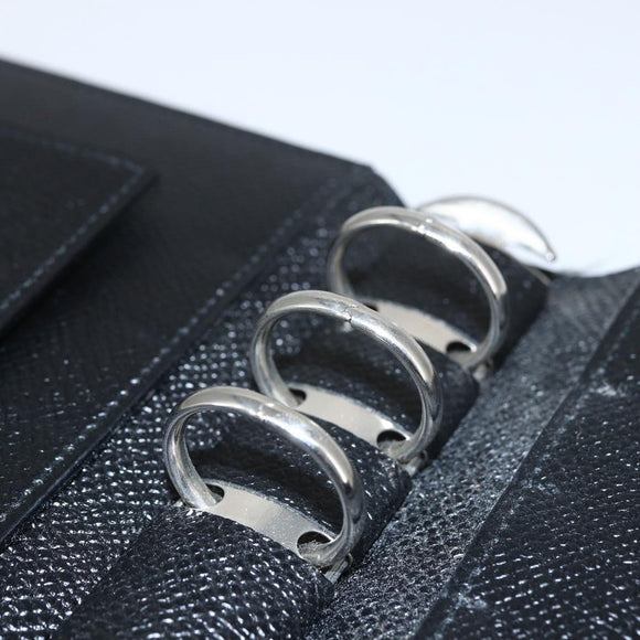 BVLGARI Day Planner Cover Leather Black Auth 156220