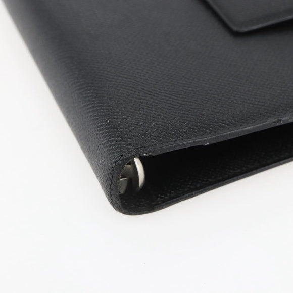 BVLGARI Day Planner Cover Leather Black Auth 156220