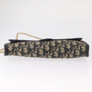 Christian Dior Trotter Canvas Chain Shoulder Bag Navy Gold Auth 156241-6