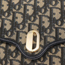 Christian Dior Trotter Canvas Chain Shoulder Bag Navy Gold Auth 156241-18