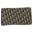 Christian Dior Trotter Canvas Chain Shoulder Bag Navy Gold Auth 156241-2
