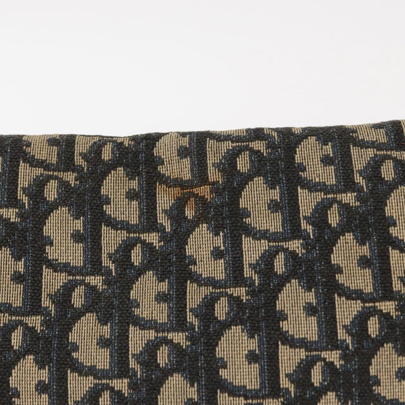 Christian Dior Trotter Canvas Chain Shoulder Bag Navy Gold Auth 156241