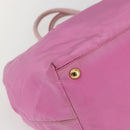 PRADA Hand Bag Nylon Pink Gold Auth 156242-16