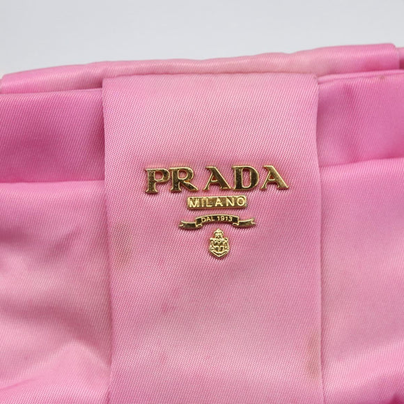 PRADA Hand Bag Nylon Pink Gold Auth 156242