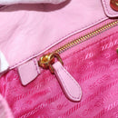 PRADA Hand Bag Nylon Pink Gold Auth 156242-18