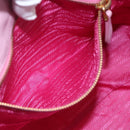 PRADA Hand Bag Nylon Pink Gold Auth 156242-22
