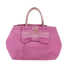 PRADA Hand Bag Nylon Pink Gold Auth 156242-13