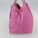 PRADA Hand Bag Nylon Pink Gold Auth 156242-4